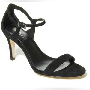 NEW Vaneli “Berk” Leather Open Toe Ankle Strap Sandal in Black Size 7 1/2 Narrow